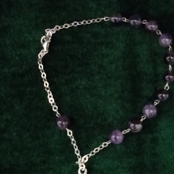 925 amethyst rosary bracelet with crucifix - Picture 9 of 13